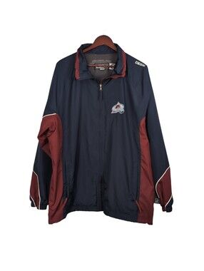 Colorado Avalanche Vintage CCM Jacket Large NHL Hockey Full Zip Windbreaker L